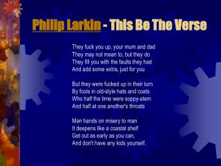 Philip Larkin - This Be The Verse