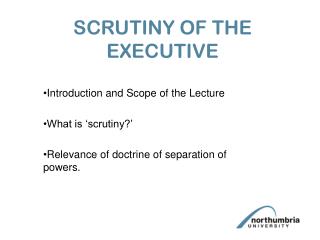 SCRUTINY OF THE EXECUTIVE