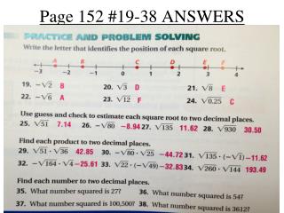 Page 152 #19-38 ANSWERS