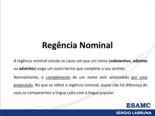 Regência Nominal