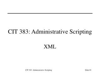 CIT 383: Administrative Scripting