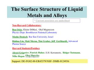 The Surface Structure of Liquid Metals and Alloys