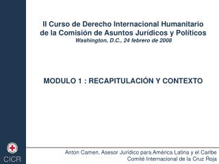 II Curso de Derecho Internacional Humanitario de la Comisión de Asuntos Jurídicos y Políticos