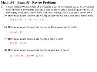 Math 106 – Exam #3 - Review Problems