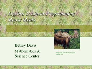 Algebra 2: Linear Programming Moose Meals
