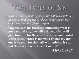 Two Types of Sin