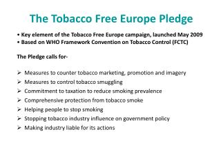 The Tobacco Free Europe Pledge