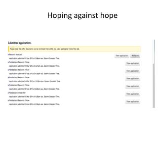 Hoping against hope