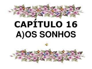 CAPÍTULO 16 A)	OS SONHOS