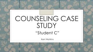 case study in counseling