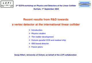 Recent results from R&amp;D towards a vertex detector at the international linear collider