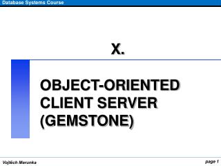 OBJECT-ORIENTED CLIENT SERVER (GEMSTONE)