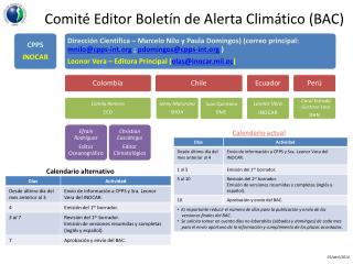 Comité Editor Boletín de Alerta Climático (BAC)