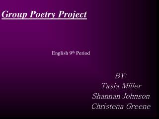 Group Poetry Project