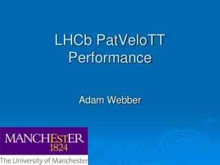LHCb PatVeloTT Performance
