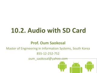 10.2. Audio with SD Card