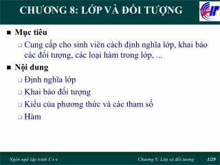 CHƯƠNG 8: LỚP VÀ ĐỐI TƯỢNG