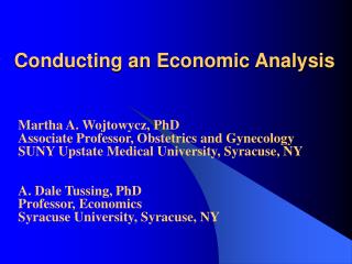 Conducting an Economic Analysis