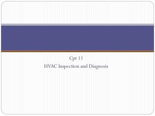 Cpt 11 HVAC Inspection and Diagnosis