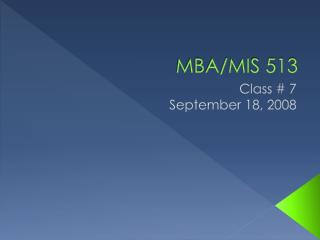 MBA/MIS 513
