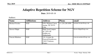 Adaptive Repetition Scheme for NGV