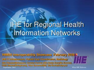 IHE for Regional Health Information Networks