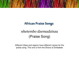 African Praise Songs