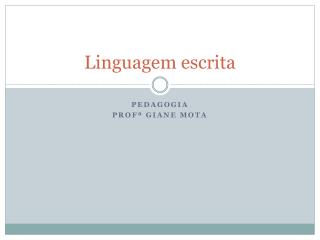 Linguagem escrita