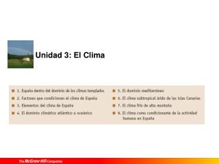 Unidad 3: El Clima