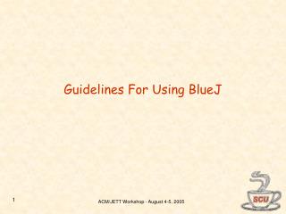 Guidelines For Using BlueJ