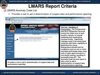LMARS Report Criteria