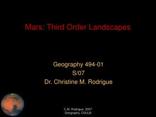 Mars: Third Order Landscapes