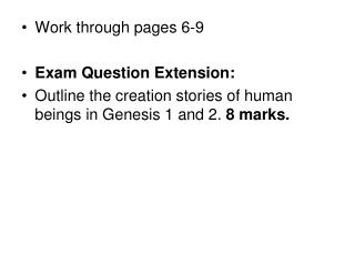 Work through pages 6-9 Exam Question Extension: