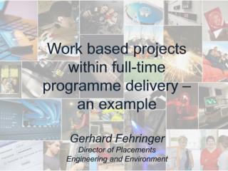 Work based projects within full-time programme delivery – an example Gerhard Fehringer