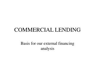 COMMERCIAL LENDING
