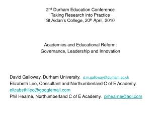 Academies and Educational Reform: Governance, Leadership and Innovation