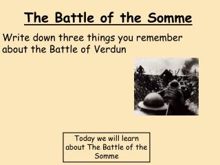 The Battle of the Somme