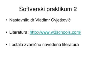 Softverski praktikum 2