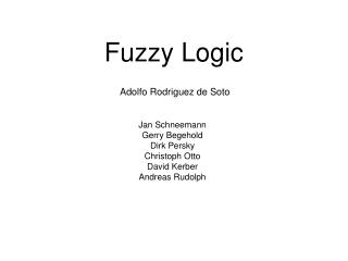 Fuzzy Logic