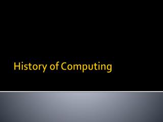 History of Computing