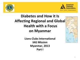 Diabetes and How it Is Affecting Regional and Global Health with a Focus on Myanmar