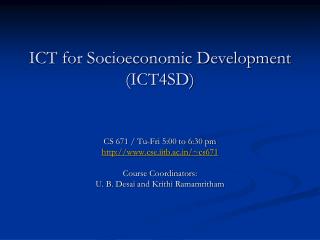 ICT for Socioeconomic Development (ICT4SD)