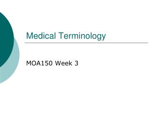 Medical Terminology