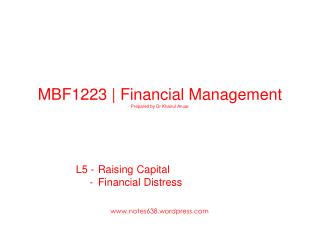 MBF1223 | Financial Management Prepared by Dr Khairul Anuar