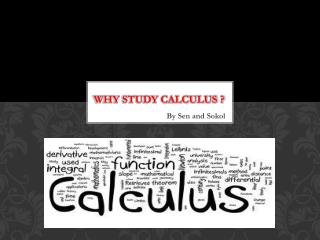 Why study Calculus ?