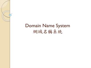 Domain Name System 網域名稱系統