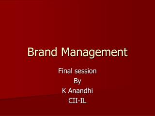 Brand Management