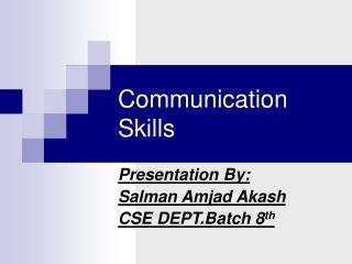 Communication Skills