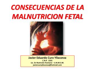 CONSECUENCIAS DE LA MALNUTRICION FETAL