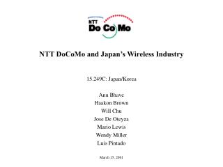 NTT DoCoMo and Japan’s Wireless Industry